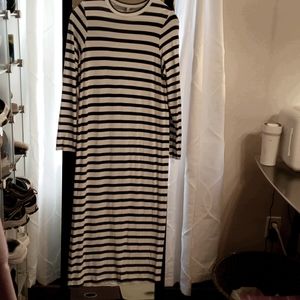 ASOS long sleeve striped maxi tee dress